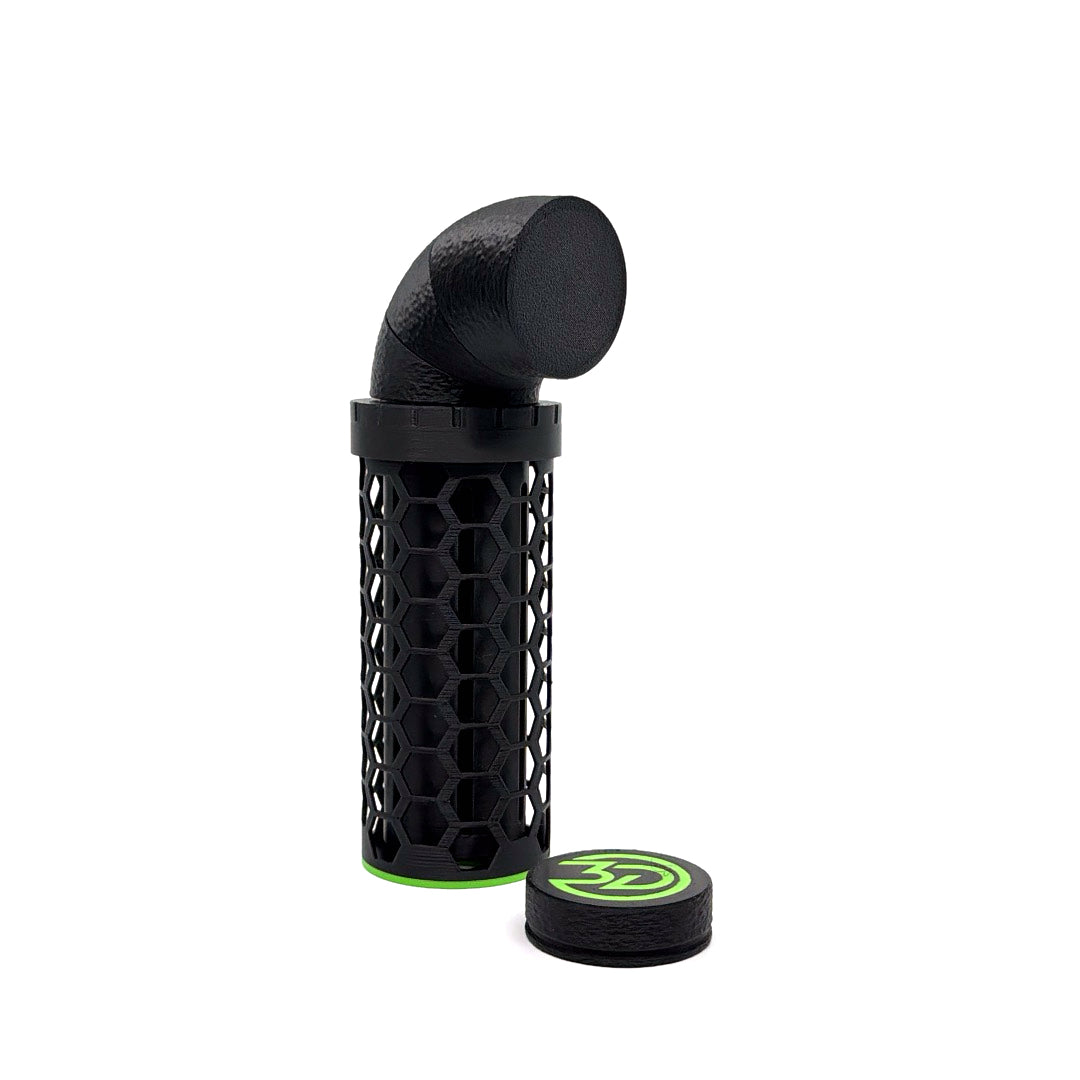 Black magnetic nori feeder with green accents and separate external magnet holder.